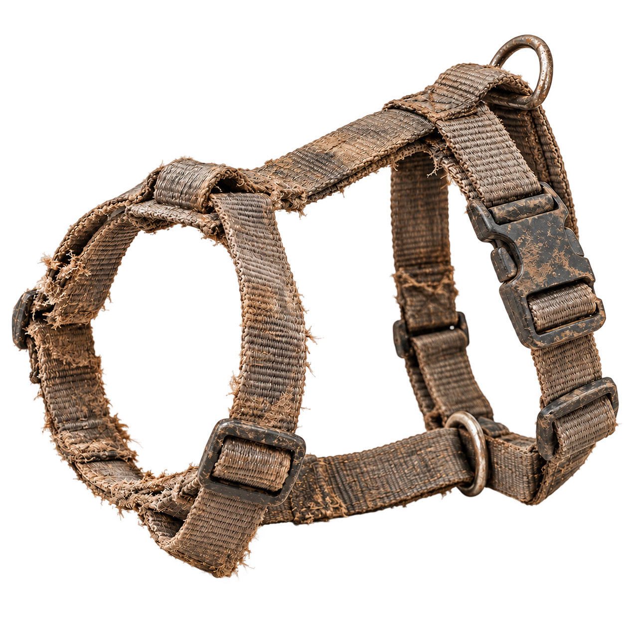 Illustration of a worn, unbranded strap harness